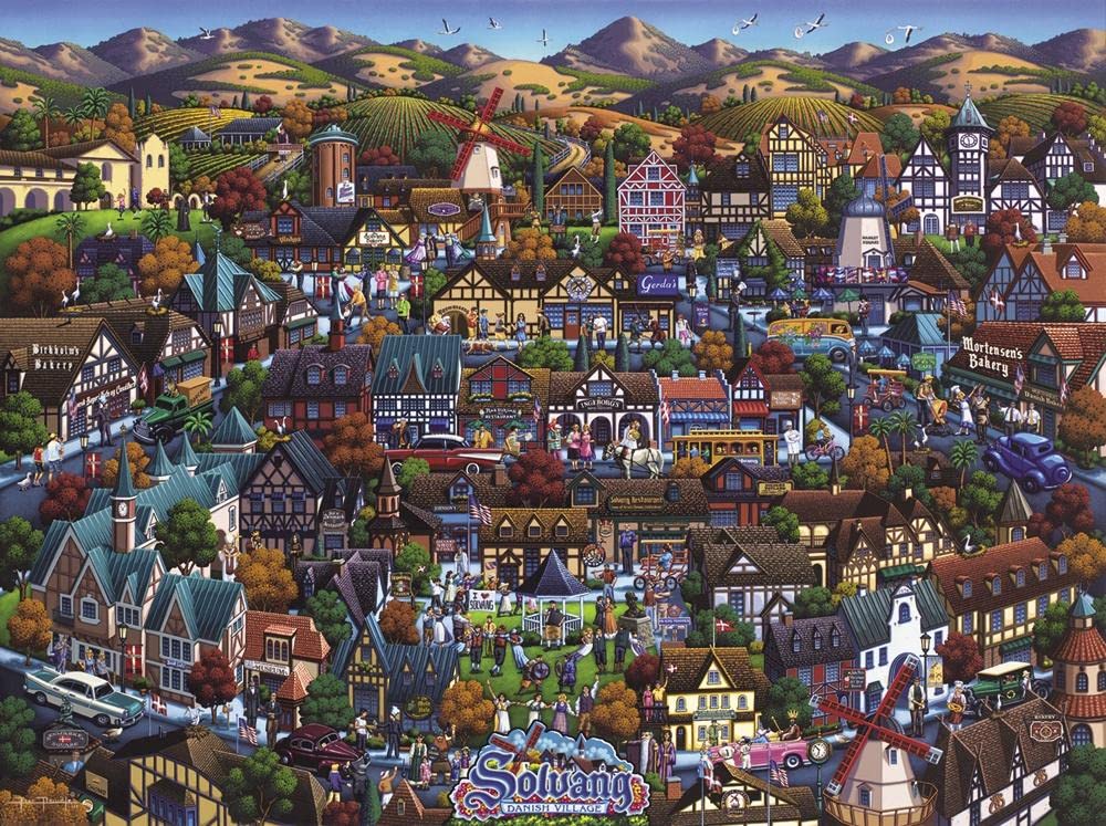 Dowdle Jigsaw Puzzle - Solvang Danish Village - 1000 Piece