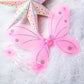 24 Sets Fairy Wings Butterfly Angel Costume Butterfly Wings for Girls Colorful Fairy Wands for Kid Dress up Party Halloween Role