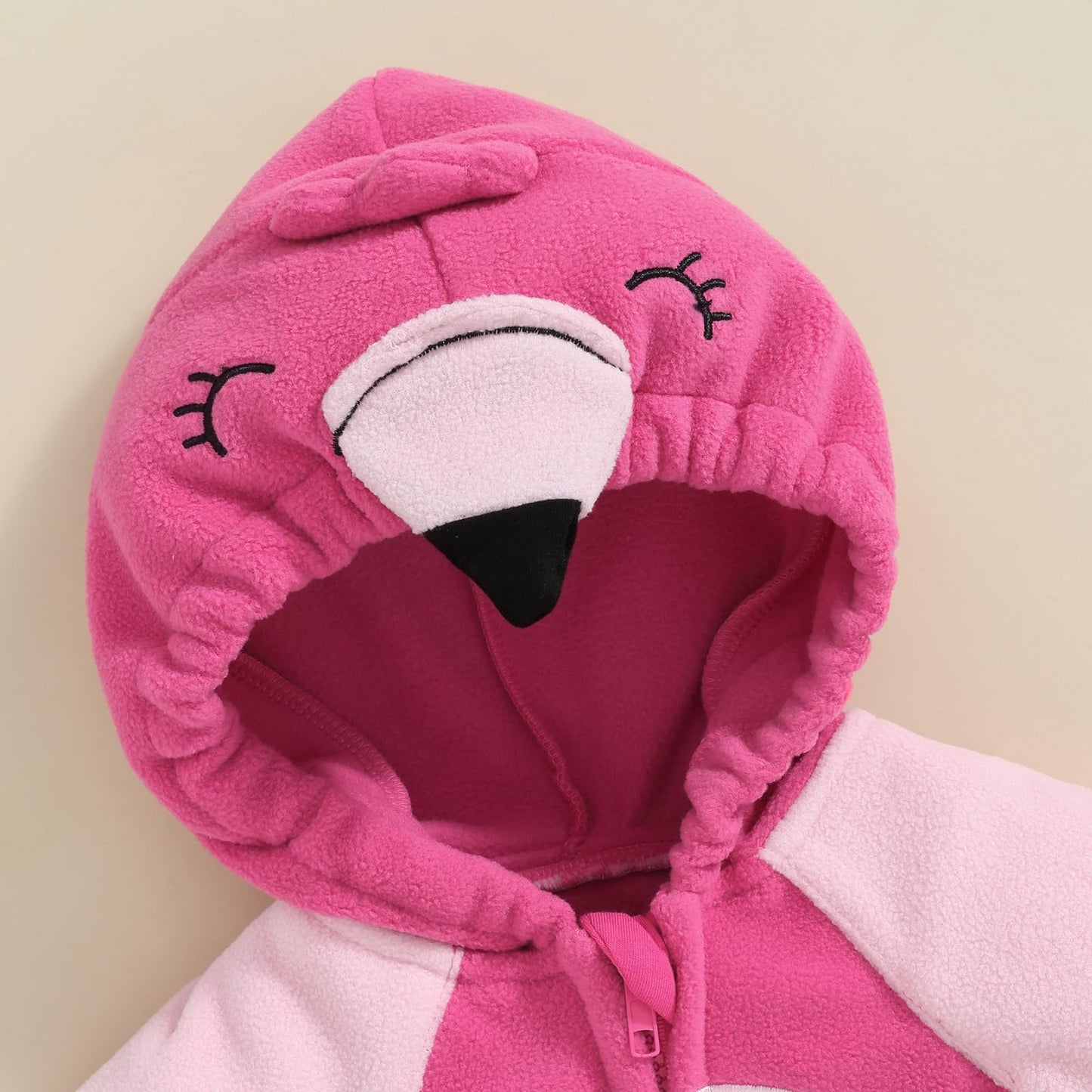 Bonangber Newborn Halloween Costumes Toddler Flamingo Costume Wing Sides Hooded Romper Stockings Cute Cosplay Costume(A-Pink,12-