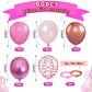 Paready Pink Confetti Balloons, 60 Pcs 12 Inch Metallic Red Rose Gold And Pink Latex Confetti Balloons For Birthday Baby Shower