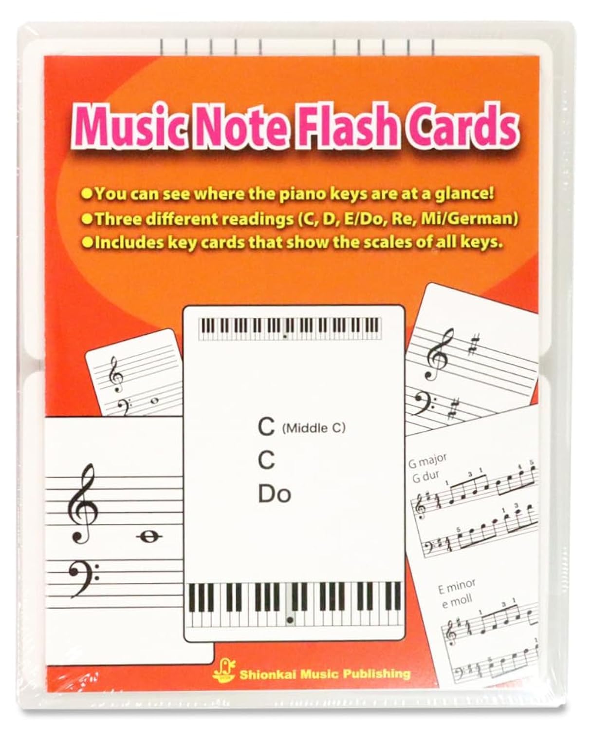 Music Note Flash Cards (88 Note Cards & 12Key Cards)