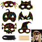 Ccinee 36Pcs Halloween Scratch Paper Mask, Magic Scratch Off Art Masks With Elastic Cords And Wood Stylus For Halloween Costume Dress Up Party Decorations