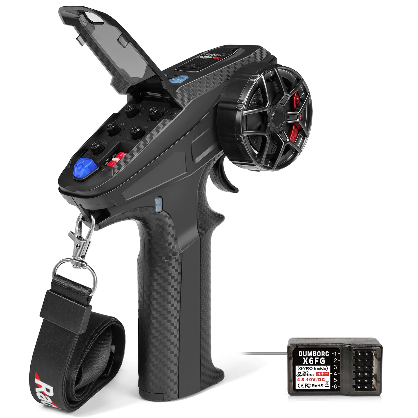 DUMBORC X6PM-350 2.4GHz 6CH Mini RC Radio Transmitter with X6FG Gyro Receiver with Low Voltage Alarm & Fail-Safe Function Mixed