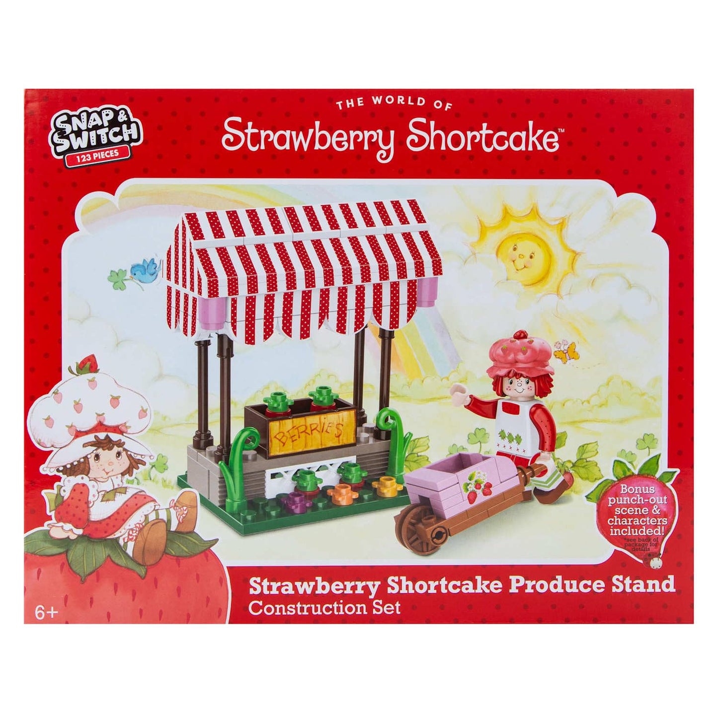 Snap & Switch Strawberry Shortcake Produce Stand Set - Buildable Toy Set with Fruit Stand Accessories for Creative Pretend Play
