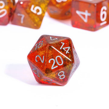 Hddais Dnd Dice Set 7Pcs Orange Polyhedral Dice Set Glitter D&D Dice For Dungeons And Dragons Role Playing Tabletop Games,D N D