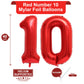 40 Inch Red 10 Number Balloons Giant 10 Balloons Red Birthday 10 Balloons 10Th Birthday Anniversary Events Party Decorations Sup