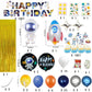Outer Space Theme Birthday Party Decorations Happy Birthday Banner Balloons Tattoo Stickers Cake Toppers For Birthday Party, Boy