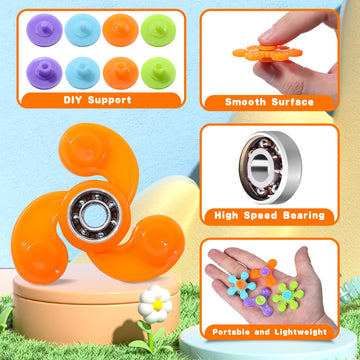 Scione 50 Pcs Mini Fidget Spinners Bulk, Fidget Spinner Toys Party Favors For Kids Adults Teens, Return Gifts, Easter Day Gifts For Kids, Party Games, Classroom Rewards Treasure Box Toys