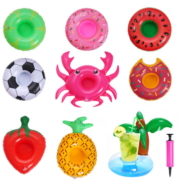 9Pcs Floating Drink Holder For Pool Drink Floats For Swimming Pool Pool Cup Holders For Drinks Doll Pool Float Pool Drink Holder