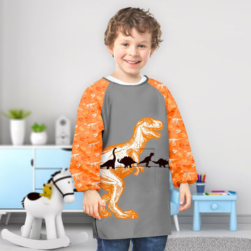 Pashop Kids Art Smocks Unicorn Waterproof Painting Smock For Girls Boys Long Sleeve Knee Length Artist Smock With Pocket (Yellow