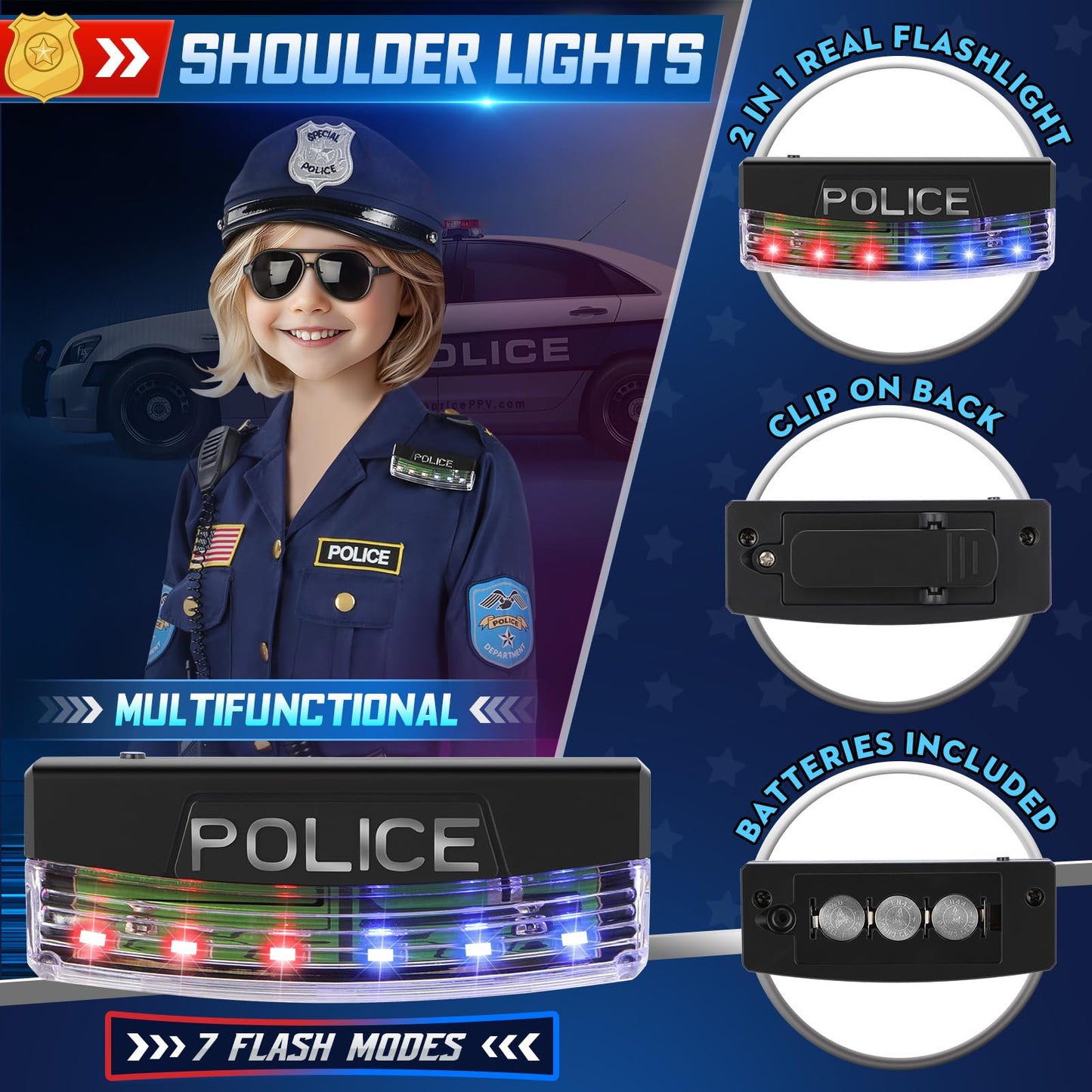Luucio Police Officer Costume for Girls  Police Costume for Kids with Cop Uniform  Halloween Costumes for Kids Girls 3-12