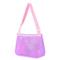 Uttpll Mesh Beach Bag For Kids Quick Dry Beach Accessories Vacation Trip Baby Toddler Seashell Collecting Colorful Net Tote For