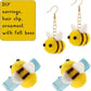 Cinpiuk 24 Set Felt Bees For Crafts, Wool Felt Bumble Bee Plush For Tiered Tray Decoration Party Favors Diy Craft Jewelry Access