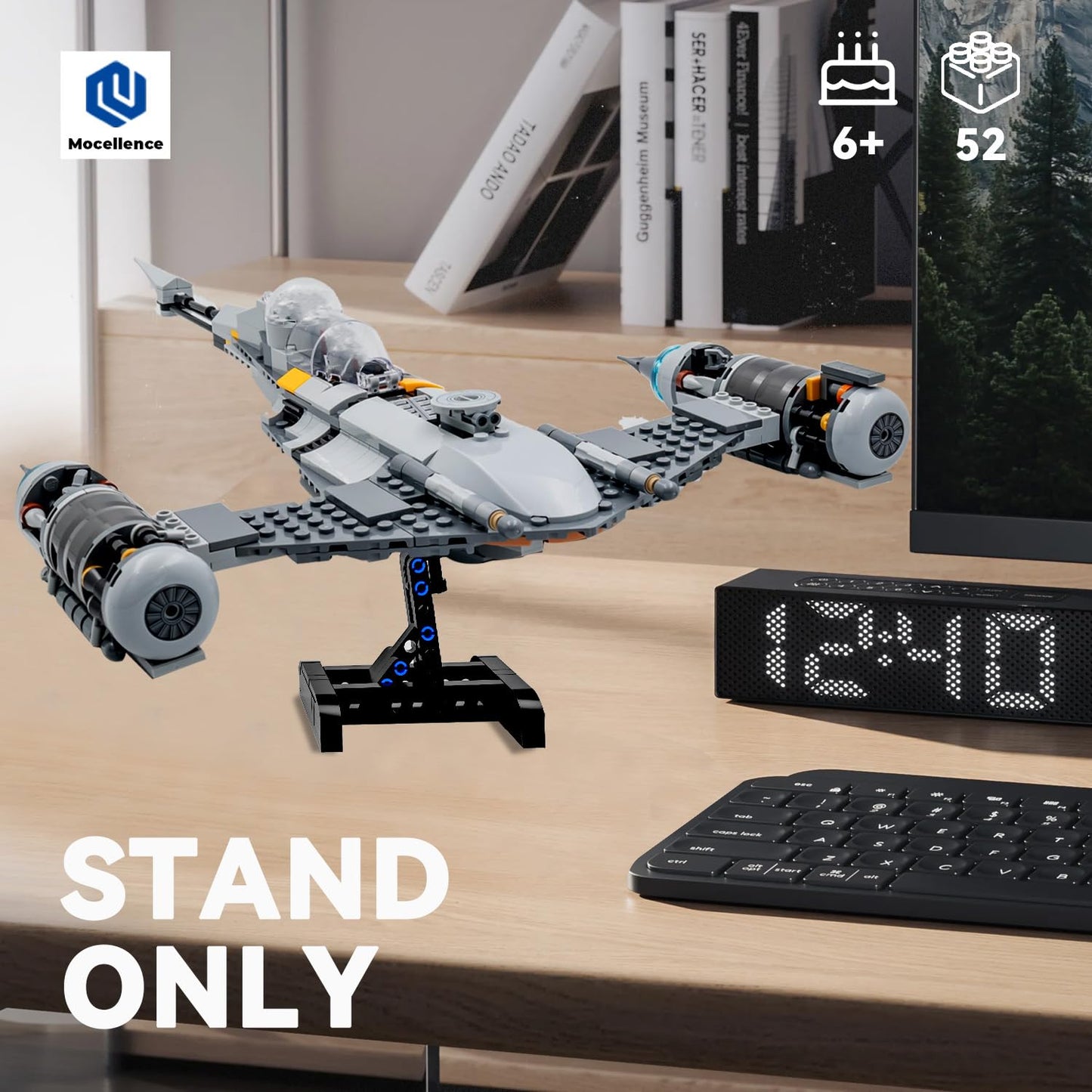 Mocellence Display Stand For Lego X Wing (2 Pack), Upgraded Display For Lego N-1, Stand For Tie Bomber, Display For Fighter 7530