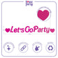 HOUSE OF PARTY Lets Go Party Banner - 5 Ft | Pink Glitter Bachelorette Party for Decoration | Girls Banner for Photo Props, Bir