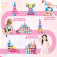 Princess Magnetic Tile Castle 3D Building Block Set - Sensory Stem Educational Building Toddler Kids Toys - Pink Magnetic Buildi