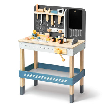 ROBUD Tool Bench Set for Toddlers Wooden Workbench Toy Workshop Construction Tools Bench Creative Pretend Play Toys Education Gi