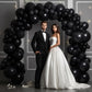 130Pcs Black Balloons Different Sizes 18'' 12'' 10'' 5'' Balloon Garland Arch Kit Perfect For Birthday Party, Graduation, Baby S