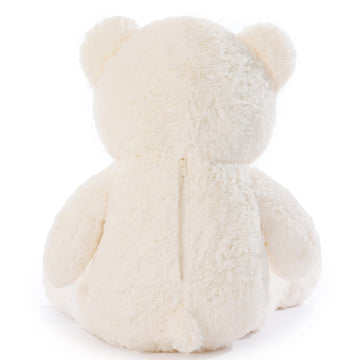 Poutmac 47 Inch Giant Teddy Bear Stuffed Animal White Big Plush Teddy Bear Valentine'S Gift For Girlfriend Soft Stuffed Bear Ani