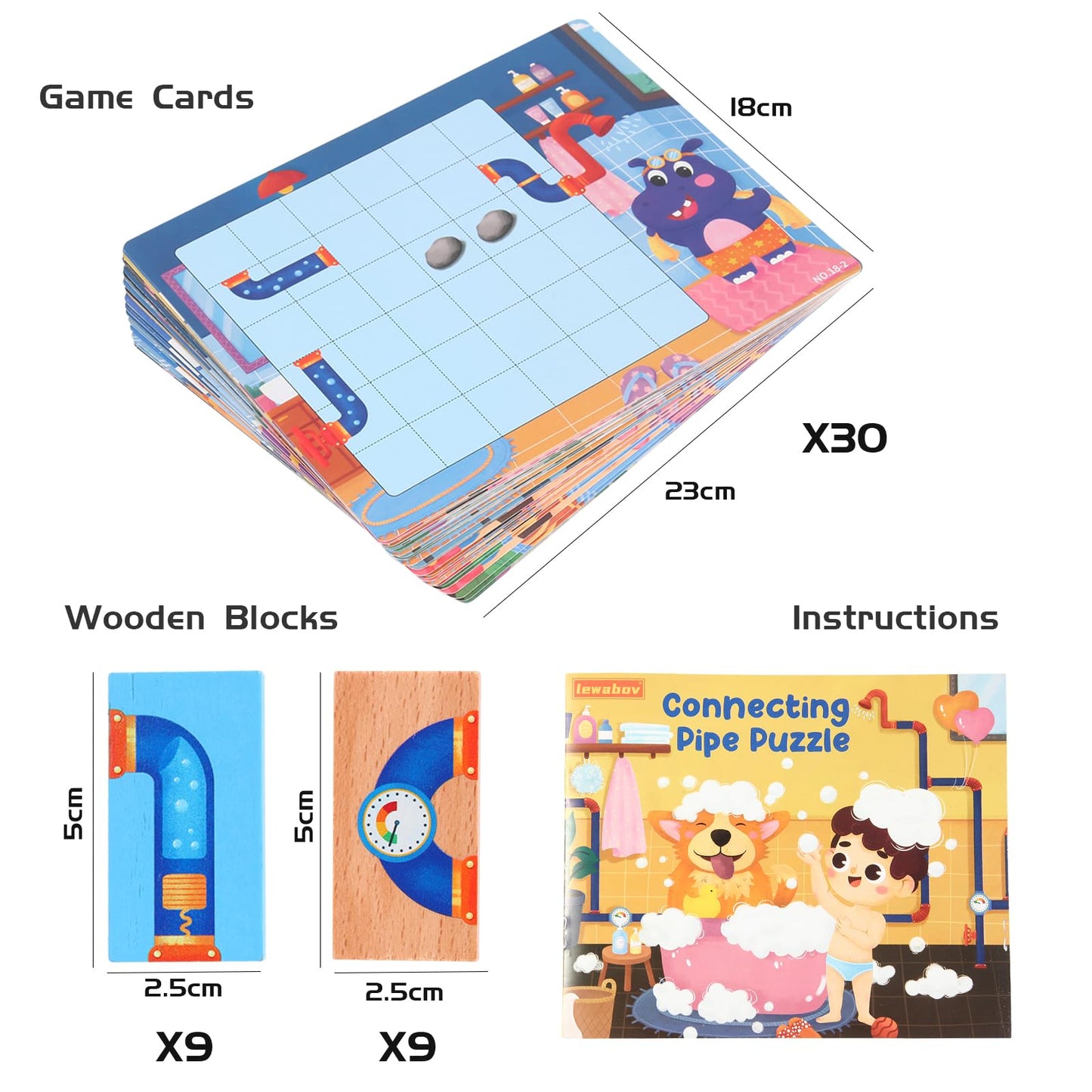 Lewabov Match Pipe Puzzle Board Game,With Game Cards(30Pcs),New Sequence Board Game,Mind Game,Strategy Board Games,Nnovative Woo