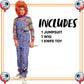 Spooktacular Creations Halloween Killer Costume For Child, Kids Play Blue Costume Jumpsuit And Wig Outfit(Small(5-7 Yrs))