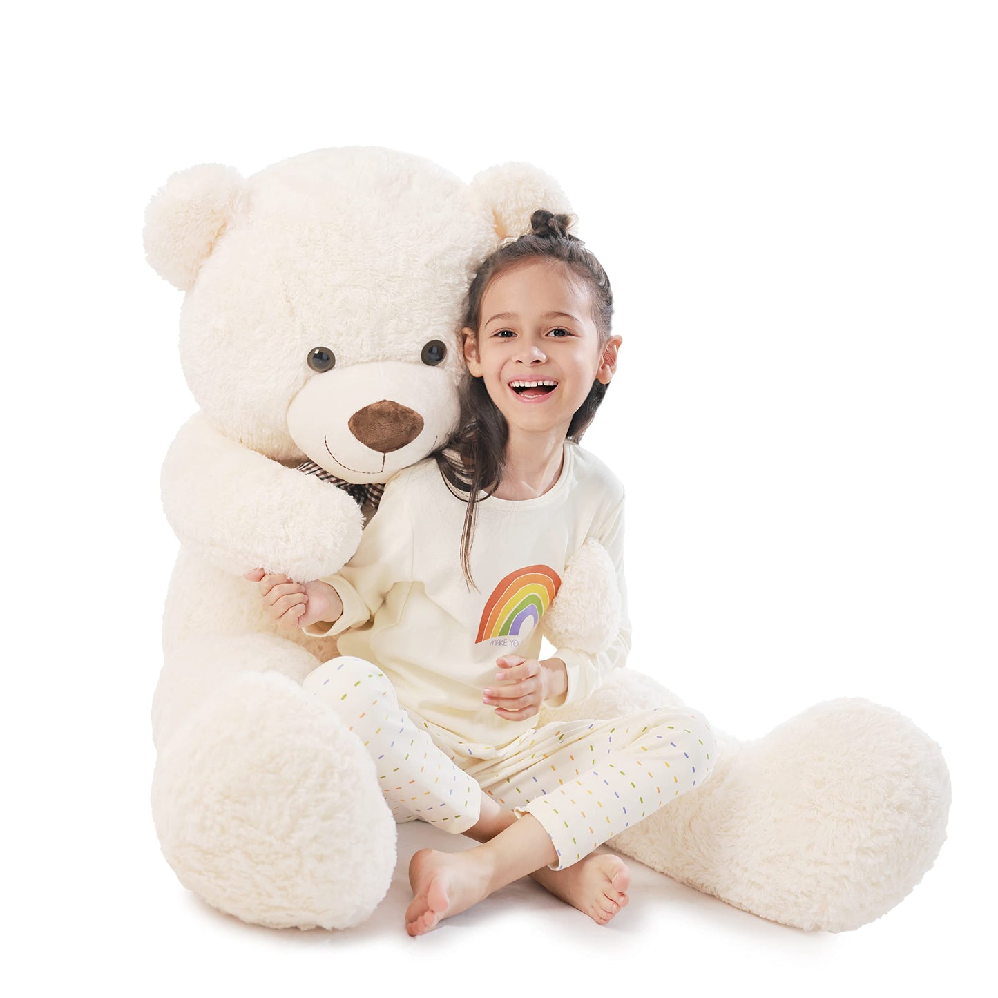 Poutmac 47" White Giant Teddy Bear - Soft Plush Stuffed Animal for Valentine's, Christmas & Birthdays, Model RS-TDW120