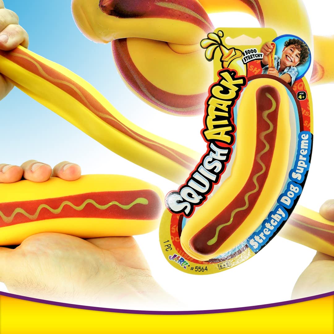 Ja-Ru Stretchy Banana, Poopster & Hot Dog. Sensory Toys (3 Pack) Stress Relief Toys | Fidget Toys For Kids And Adults. Autism, Anxiety, Therapy Squishy Toys & Party Favors. & Sticker 3340-6448-5564S