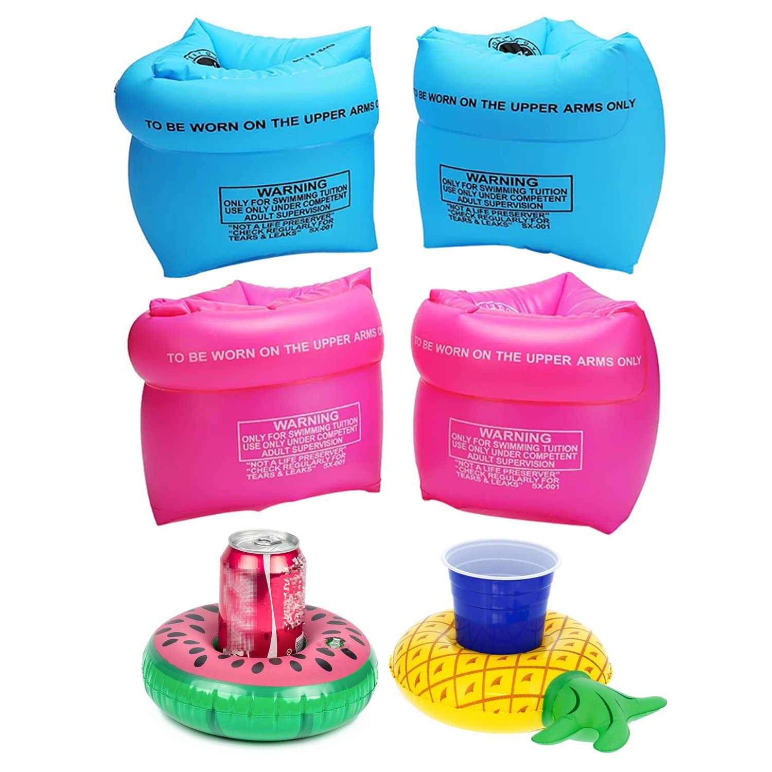 Inflatable Arm Floaties For Kids 6-12Yrs, Swimmies For Toddlers Age 1-3-5-7, Water Wings For Kids Toddler Adults 30-50-90-150 Lbs, Pvc Arm Floaties For Pool Swim Ring Float Sleeves