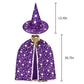 Newland Wizard Cape With Hat, Halloween Kids Costumes, Witch Cape For 3-12 Years Children, Halloween Props (Purple)