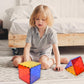 Gemmicc 12 PCS Large Magnetic Tiles, Jumbo Magnet Base Plates, STEM Building Blocks, 5.9 inches, Red/Blue/Yellow/Green