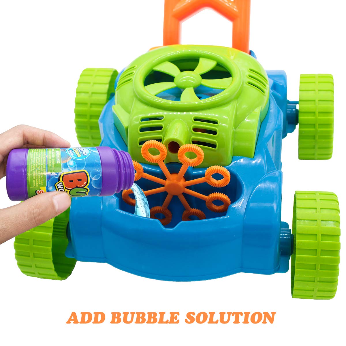 Lydaz Bubble Lawn Mower for Toddlers 1-3, Outdoor Bubble Blower Machine for 1 Year Old Boys Toy Gifts, Kids Push Summer Outside