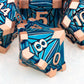 ORIFANTOU Metal DND Dice Set Dungeons and Dragons Dice with Box, Copper Blue Debris D&D Dice RPG D and D Dice Role Playing Game