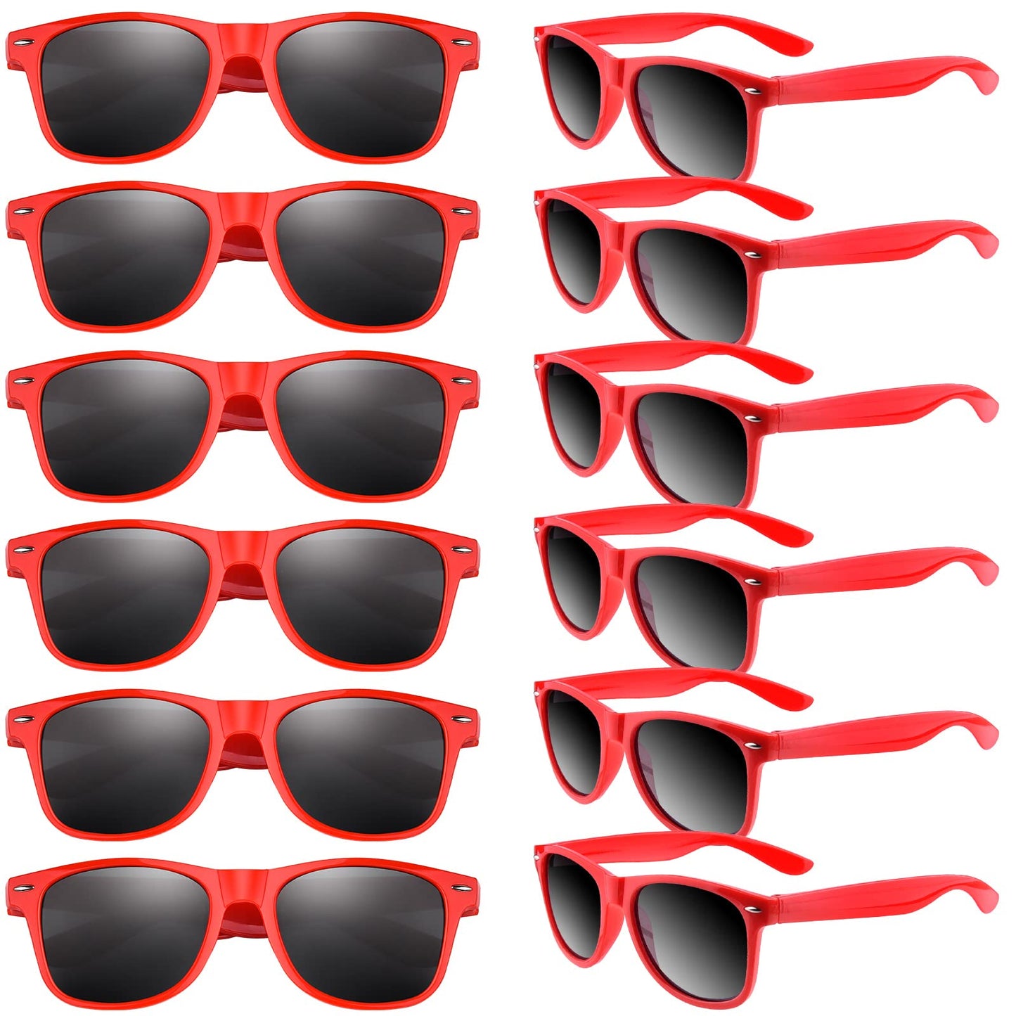 Tuparka 12 Pack Sunglasses Party Favors Bulk Party Toys, Goody Bag Favors For Birthday Party Beach Pool Wedding Party Supplies, Red