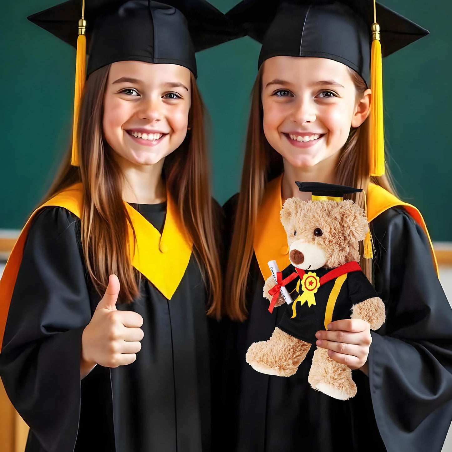 Set Of 1 Graduation Teddy Bear Clothes Cap & Gow Outfit Fits Make Your Own Most 8'' - 13'' Bear Plush Stuffed Animal Outfit Pet