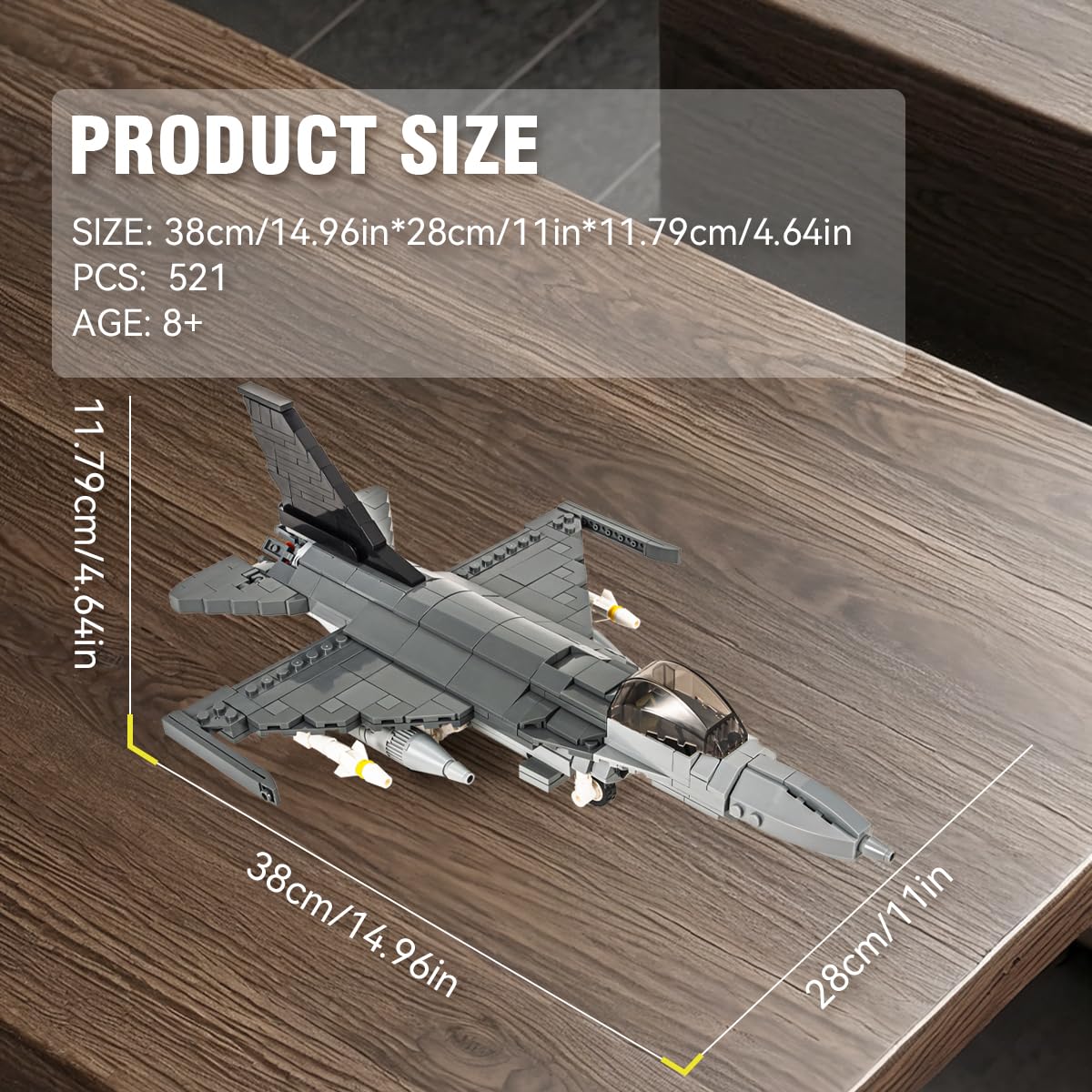 DAHONPA F-16 Fighting Falcon Military Army Air Building Bricks Set  520 Pieces Air-Force Build Blocks Toy  Gift for Kid and mature-themed.