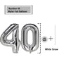 40 Number Balloon Silver 40 Inch Big Foil Mylar 40Th Balloons For 40 Year Old Men Women Birthday Party Decorations Wedding Anniv