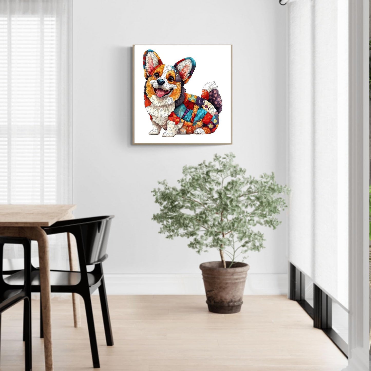 Wooden Puzzles for mature-themeds  Wooden Jigsaw Puzzles for mature-themeds Kids  Wood Puzzles mature-themed-Patchwork Corgi Unique Shaped Corgi Puzzle  Creative Birthday Gifts for Friends Family Game (13.4 * 12.2in 265pcs)