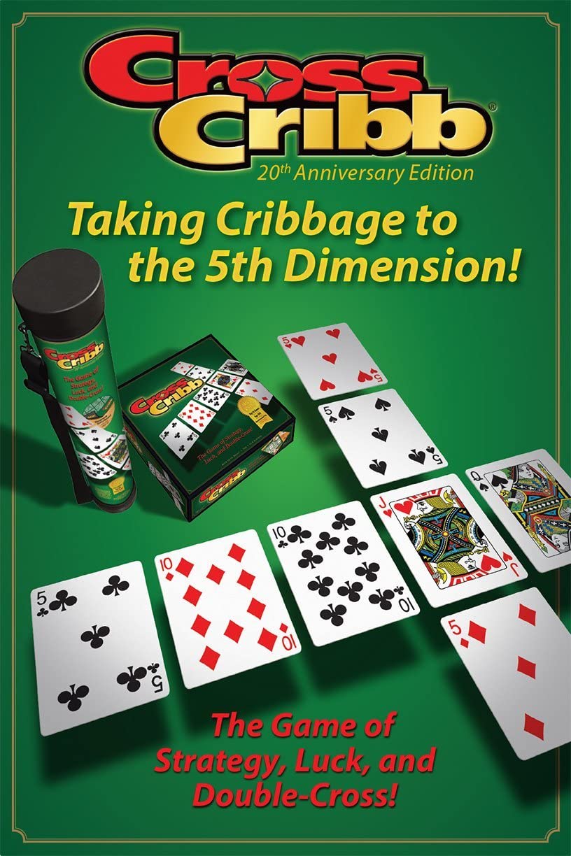 CrossCribb 20th Anniversary Strategy Family Board Game - Green Neoprene Cribbage Twist