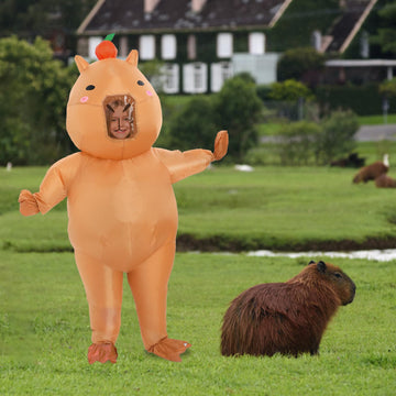 Xyjkidses Inflatable Capybara Costume Kids Halloween Costume Kid Girls Boys Funny Animal Blow Up Costumes Kid For Cosplay Party