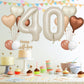 Biapian 40 Inch Cream Number 40 Balloons, 8Pcs Giant Foil Number 4 & 0 Balloons With 18'' Cream White Heart Balloon For 40Th Yea