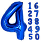 40 Inch Giant Navy Blue Number 4 Balloon, Helium Mylar Foil Number Balloons For Birthday Party, 4Th Birthday Decorations For Kid