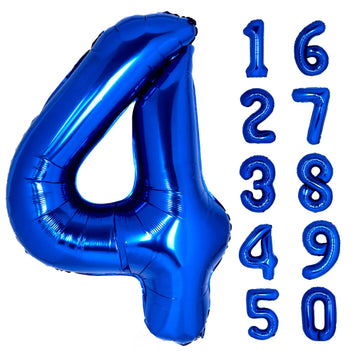 40 Inch Giant Navy Blue Number 4 Balloon, Helium Mylar Foil Number Balloons For Birthday Party, 4Th Birthday Decorations For Kid