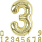 Toniful 40 Inch Light Gold Large Numbers Balloon 0-9 Birthday Party Decorations,Foil Mylar Big Number 3 Balloon Digital 3 For Bi