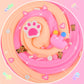 Deep Pink Peach Color Two-Toned Butter Slime,Cute Claws And Pink Crown Charms,Slime Making Kit,Scented Stress Relief Toys,Used A