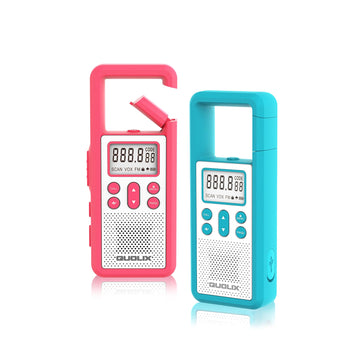 Rechargeable Walkie Talkie For Long Range 2 Pack,With Fm/Noaa, Weather Alert, Led Flashlight,Brightly Colored,Volume Adjustment,