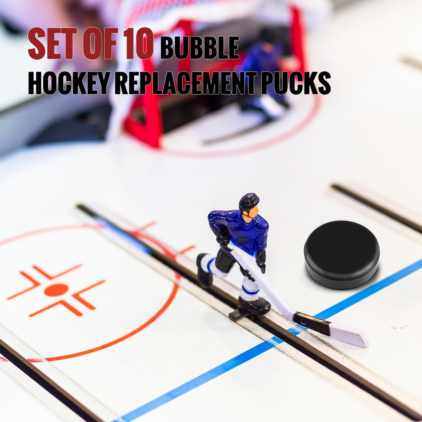 Liliful Mini Hockey Pucks - 0.98 x 0.33 Inch Black Replacement Pucks for Table Games - 10pcs Fun Accessories for Adults
