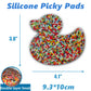 Picky Pad Skin Picking Fidget Toy, Silicone Big Picking Fidget Pad More Beads Duck Shape Trichotillomania Toys for Skin Pickers