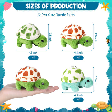 Zomiboo 12 Pcs Mini Animal Plush Toys Dolphin Sea Turtle Stuffed Animals Small Tiny Ocean Mini Plush Toys For Keychain Decoratio
