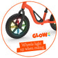 Chillafish Charlie Glow Lightweight Toddler Balance Bike Trainer With Light-Up Wheels For Children 18-48 Months, Learn To Ride With 10-Inch No-Puncture Tires, Adjustable Seat And Carry Handle, Orange
