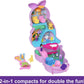 Polly Pocket 2-In-1 Travel Toy Playset, Animal Toy With 2 Dolls & Accessories, Mama & Joey Kangaroo Purse Large Compact